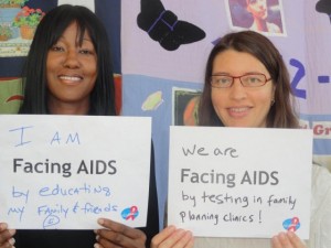 Podcast - Family Planning Providers Key in Fight Against HIV C. Brazell (L) and V. White (R) of the HHS Office of Population Affairs