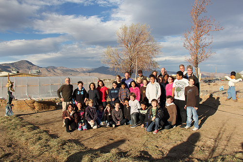 Mr. Bob Gardner’s fifth grade class at Dayton Elementary, learns about science through a living /learning laboratory at the school greenhouse and garden. The Dayton Elementary School garden is one of several gardens funded with a USDA National Institute of Food and Agriculture grant to the Healthy Communities Coalition of Lyon and Storey Counties in northwestern Nevada. 