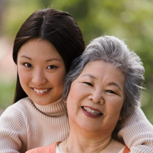 two women smiling