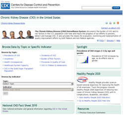 Screen shot of the CDC Surveillance System website