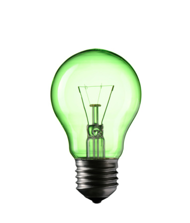 green light bulb