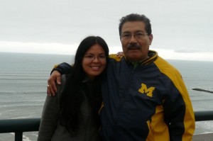 Blog author, Lizette Durand and her father in Peru
