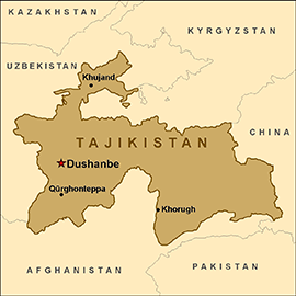 Map - Tajikistan