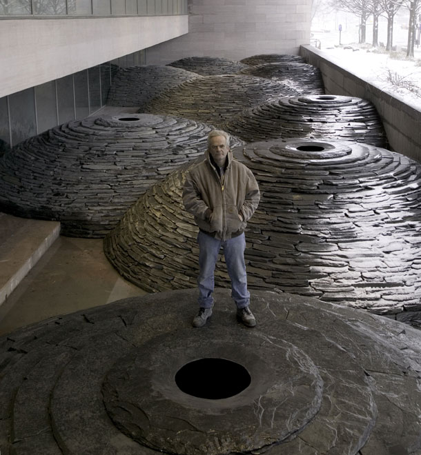 Image: Andy Goldsworthy, Working Drawing for Roof, 2004, graphite on paper. Courtesy of the artist and Galerie Lelong.