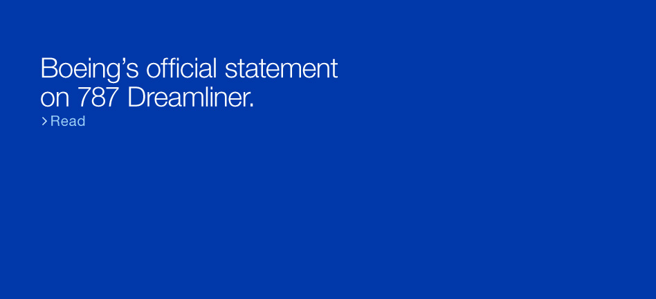 Boeing's official statement on 787 Dreamliner