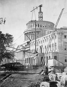 Construction of the Capitol Extension and Dome, c. 1861