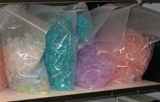 bags of lab supplies