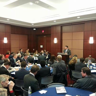 Photo: Chairman Sam Graves speaking to the Tech Voice Fly-in group this morning.