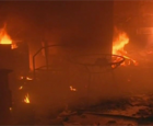A still from Alhurra TV footage shows furniture burning at the site of the attack on the U.S. Consulate in Benghazi, Libya.