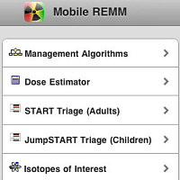 screenshot of Radiation Emergency Medical Management (REMM) App