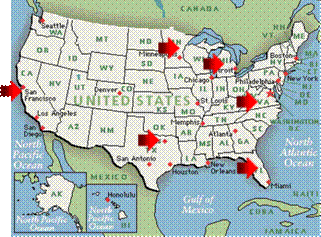 Figure 1 - Locations of the Safety Pilot Driver Clinics