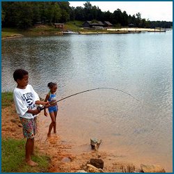 Children fishing