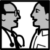 Graphic image of a doctor is talking to his patient