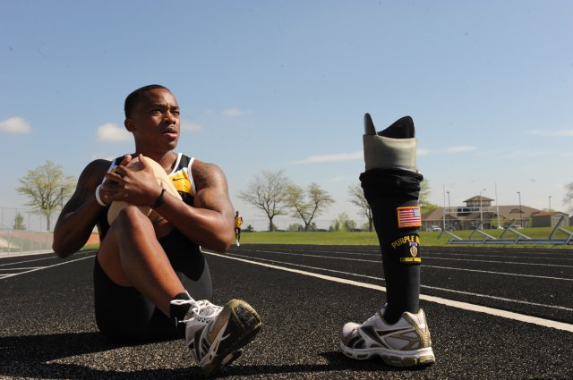 U.S. Army World Class Athlete Paralympic Program Sgt. Jerrod Fields, a below-the-knee amputee pictured here stretching on the track at Fort Carson, Colo., is a quintessential candidate for the Valor Games, which are expanding into three more regions this year.