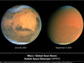 Composite of two Hubble Space Telescope images of a global dust storm on Mars.