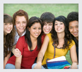 A group of teens smiling