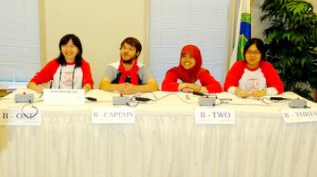 Sutria “Cucut” Syati (YES Indonesia 2011-2012) competing in National Science Bowl with Wilson High School team; Washington DC, April 29, 2012.