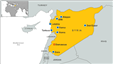 Syria map, several cities