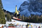 ALLEGHE', Italy - Flying into the air off a 15-foot jump, doing 360s and other tricks...