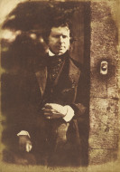 image of David Octavius Hill at the gate of Rock House, Edinburgh