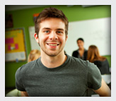 Teen in a class room