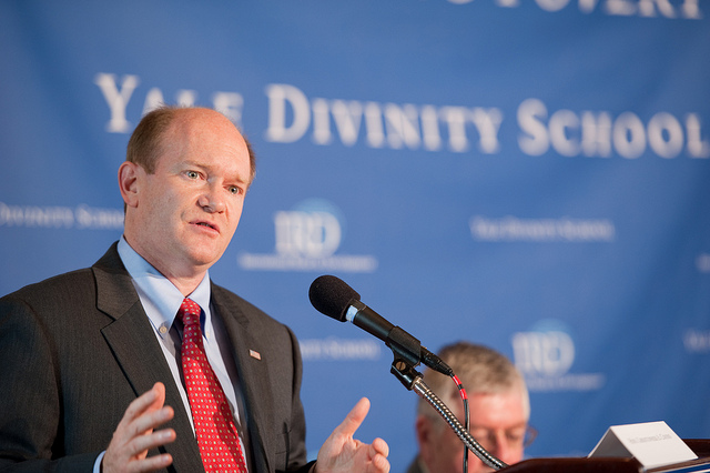 Chris Coons speaks about faith and poverty at the National Press Club