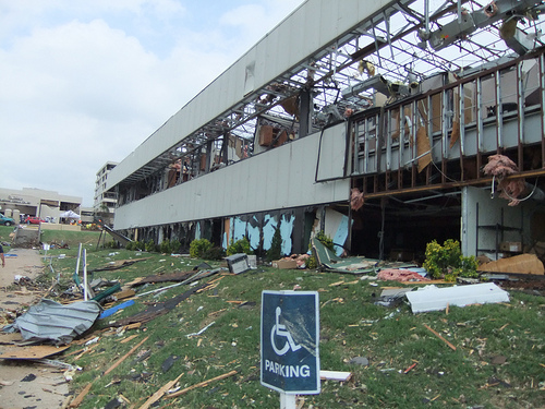 St. John’s Regional Medical Center was severely damaged by the F-5 tornado that struck Joplin, Missouri.