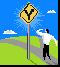 Man standing at crossroads icon