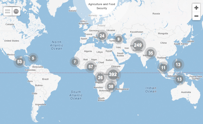 Map of USAID Agriculture and Food Security projects - Click to view interactive map 