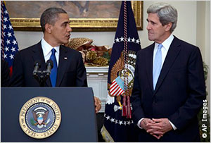 الرئيس أوباما والسيناتور جون كيري (صور أ.ب.)