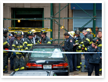 This is an image of first responders in Lower Manhattan.