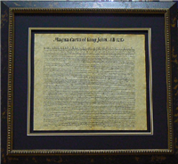 Professionally Framed Black-Beaded Magna Carta