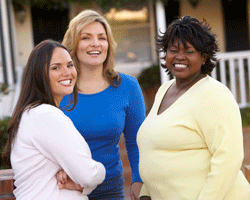 three women smiling