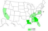 Persons infected with the outbreak strain of E. coli O145, by state