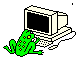 Frog at Computer Animated GIF