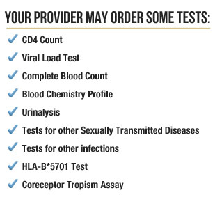Your provider may order some tests