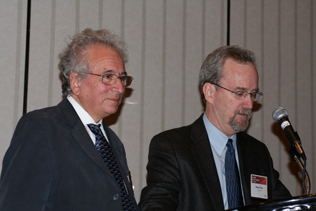 Ian Stolerman, recipient of the 2009 Award of Excellence - International Leadership, with Steve Gust