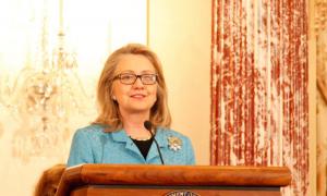 Secretary of State Hillary Clinton at "Declaration of Learning" signing ceremony