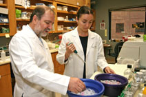 Victor Darley-Usmar, Ph.D., and postdoctoral fellow Elena Ulasova