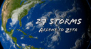 27 named storms formed in the 2005 Atlantic hurricane season, which broke many records including the most hurricanes, the most category 5 hurricanes, and the most intense hurricane ever recorded in the Atlantic.