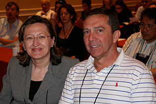 Petra Jacobs, NIDA and Ivan Montoya, NIDA sitting and listening to presentations.