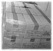 shrink wrapped boxes