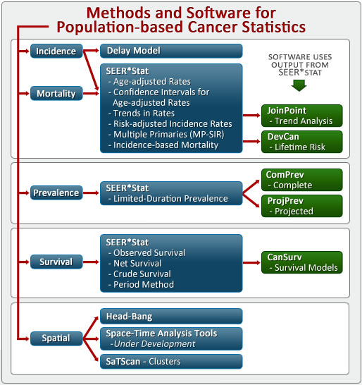 Diagram of Statistical Methods and Software for Population-based Cancer Statistics