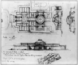 Image: An early design sketch for the National Gallery of Art by architect John Russell Pope