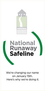Image showing the old NRS logo changing to National Runaway Safeline