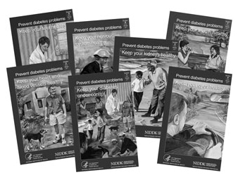Pictures of the seven booklet covers in the Prevent Diabetes Problems Series.