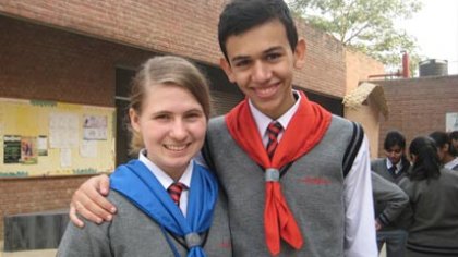 Eyal H. with NSLI-Y student Harriet L. at school. 