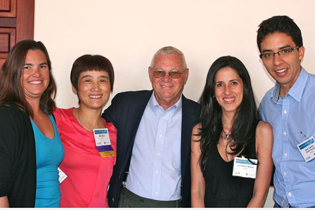 Left to right:  A. Jeanene McCoy-Bengoa, University of Miami  Min Zhao, China  Clyde McCoy, University of Miami  Ana Maria Bueno, Colombia  Juan Camilo Varon Forero, Colombia