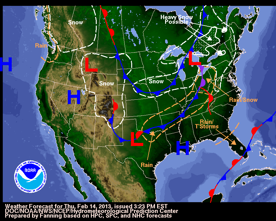 National Weather Map - click to enlarge