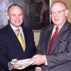 U.S. Customs Commissioner, Raymond W. Kelly, returning Italian cultural artifacts to Italian Ambassador Ferdiado Saello.